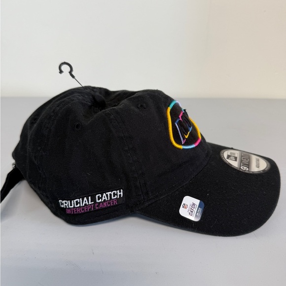 New Era New York Jets 9twenty Adjustable Hat Crucial Catch intercept Cancer Blak - Picture 2 of 6